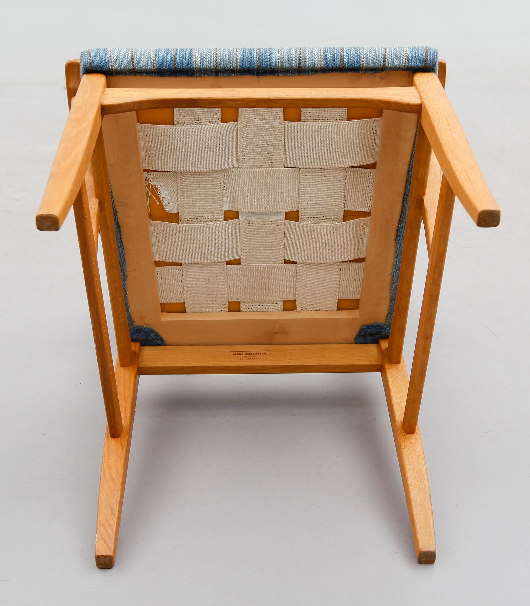 KARMSTOL, "Calmare nyckel", Carl Malmsten, Åfors, 1900-talets andra hälft.