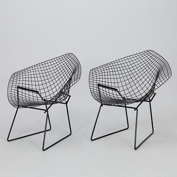 Harry Bertoia, stolar, ett par, "Diamond chair", tidigt 1960-tal.