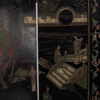 Vikskärm, fyra paneler, Japan 1900-talets mitt.