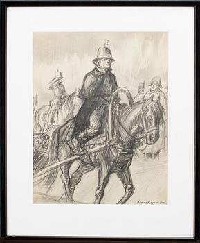 AARNO KARIMO, teckning, blyerts på papper, signerad,  1920/1930-tal.