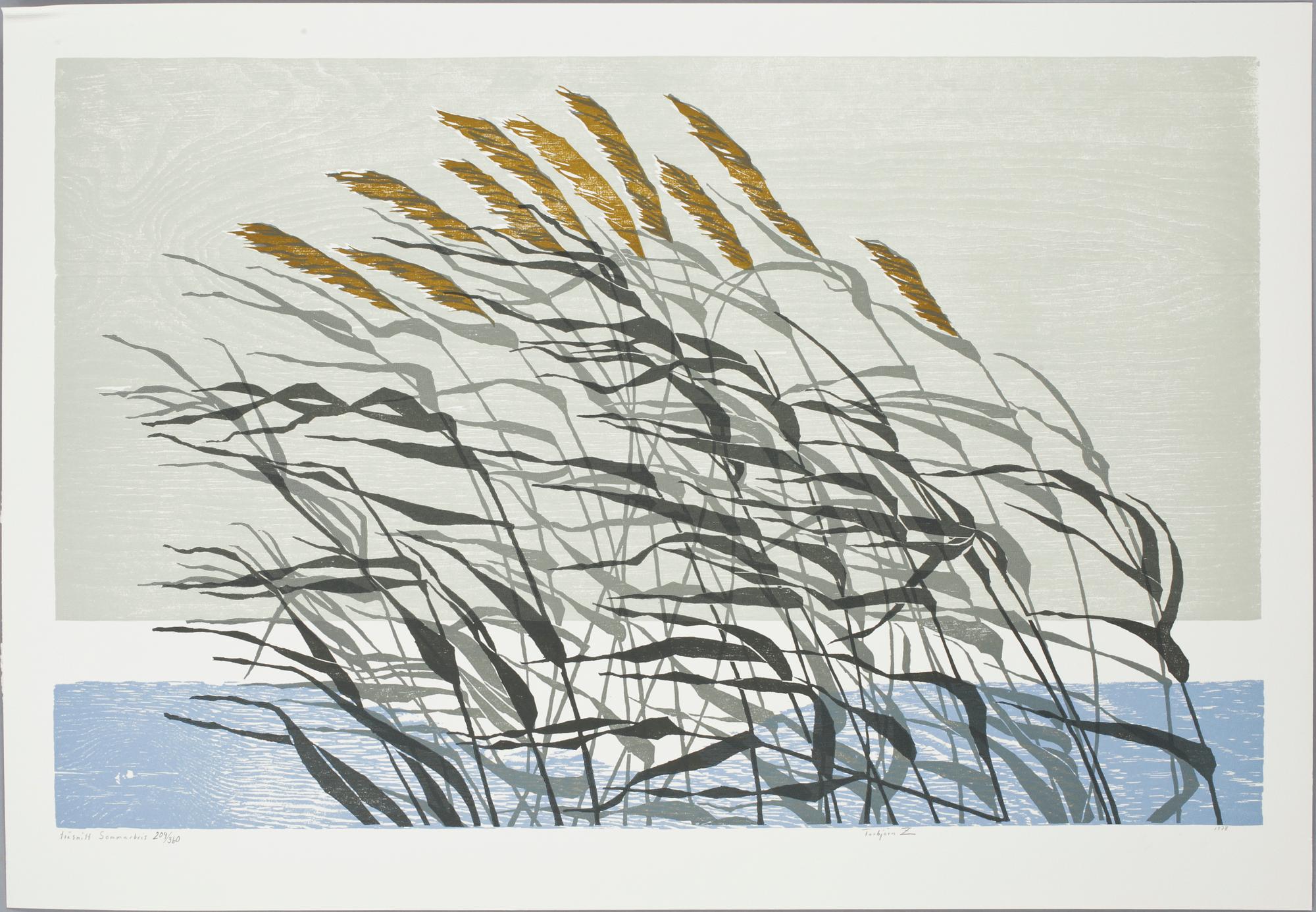 GRAFIKMAPP, 4 blad, "Horisont", bla Roland Svensson, sign o nr 209/360, 1978.