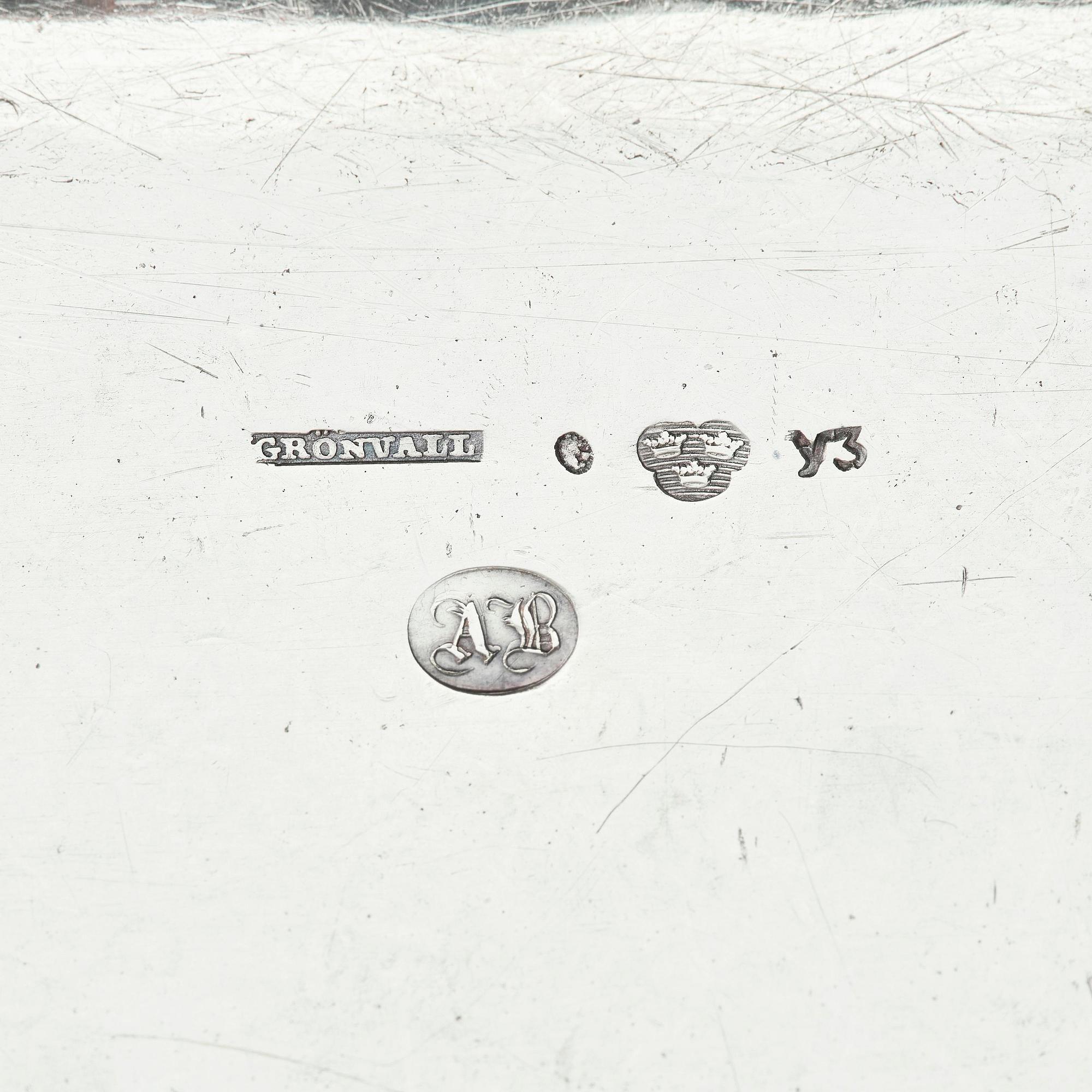 A Swedish silver dish, mark of Johan Petter Grönvall, Stockholm 1828.