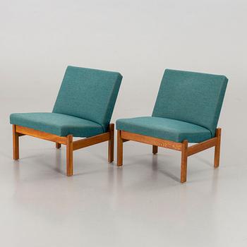 YNGVE EKSTRÖM, a set of two armchairs and a table for Swedese 1960's.