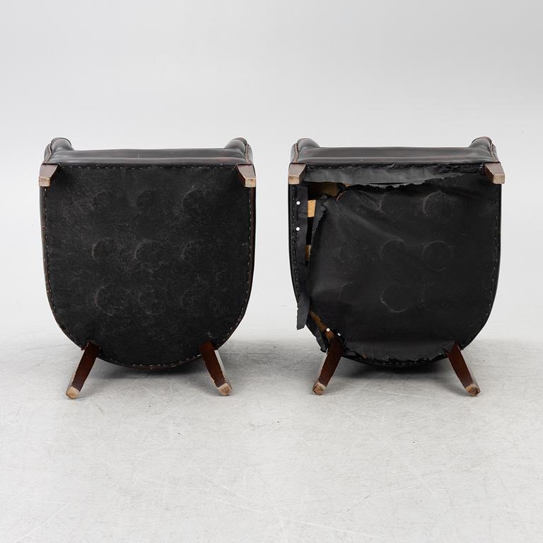 Armchairs, a pair, purchased from Georg Hensher, second half of the 20th century.