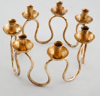 LARS HOLMSTRÖM, ljusstake, mässing, Firma Lars Holmström, Arvika, 1900-talets andra hälft.