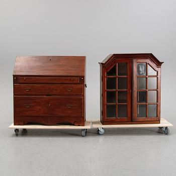 A writing cabinet 18th and 20th  Century.