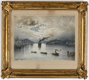 HERMAN MÜLLER, akvarell, signerad och daterad 1896.