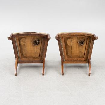 Stolar, 4 st samt ett par karmstolar, Ryssland/Baltikum, 1800-talets mitt, Empire.