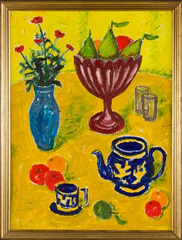 Eero von Boehm, Still Life Against a Yellow Background.