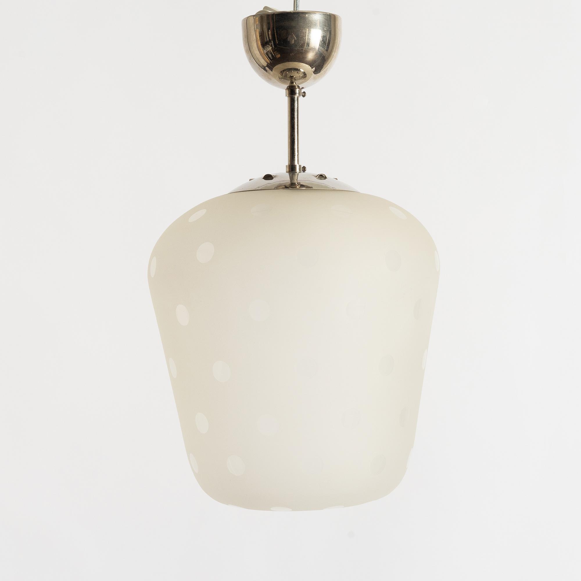 Flygsfors Glassworks, ceiling lamp, model 513 P, 1940s-50s.
