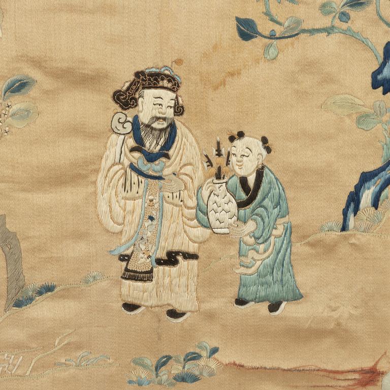 Embroidery, silk, China, circa 1900.