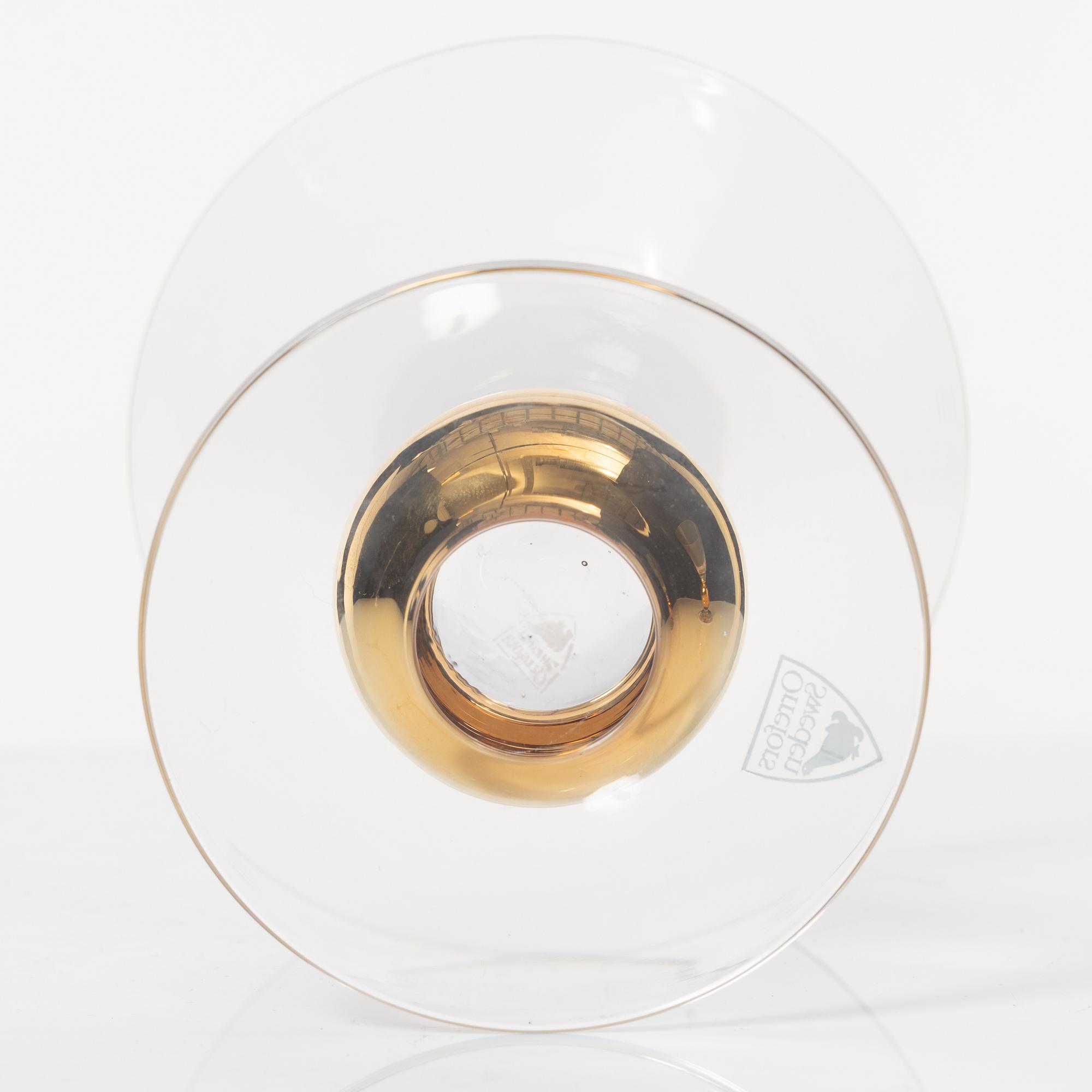 Gunnar Cyrén, Nobel, 5 martini glasses, Orrefors,