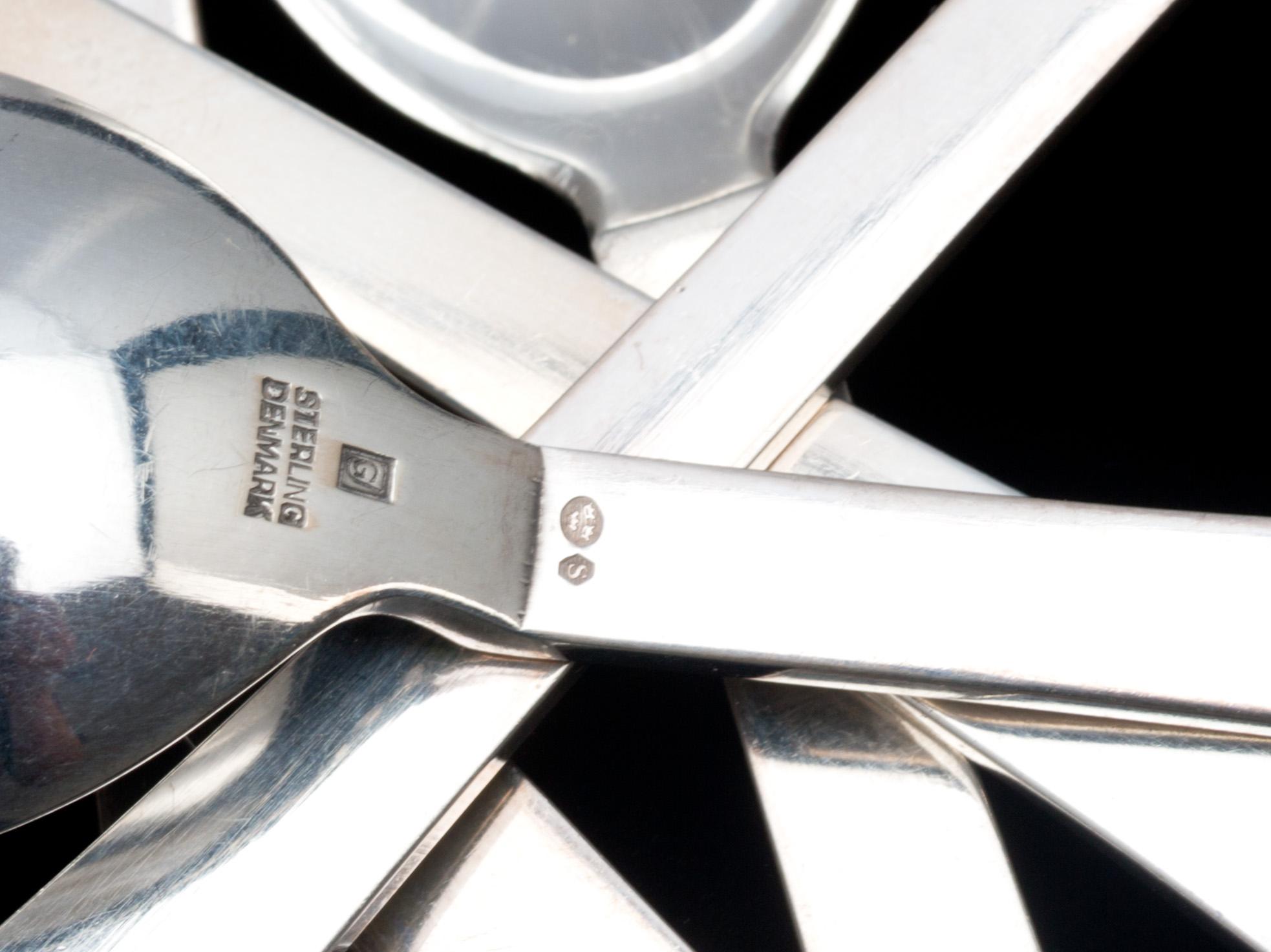 SKEDAR, 36 delar, silver, "Pyramid", Georg Jensen, Danmark, vikt ca 550g.