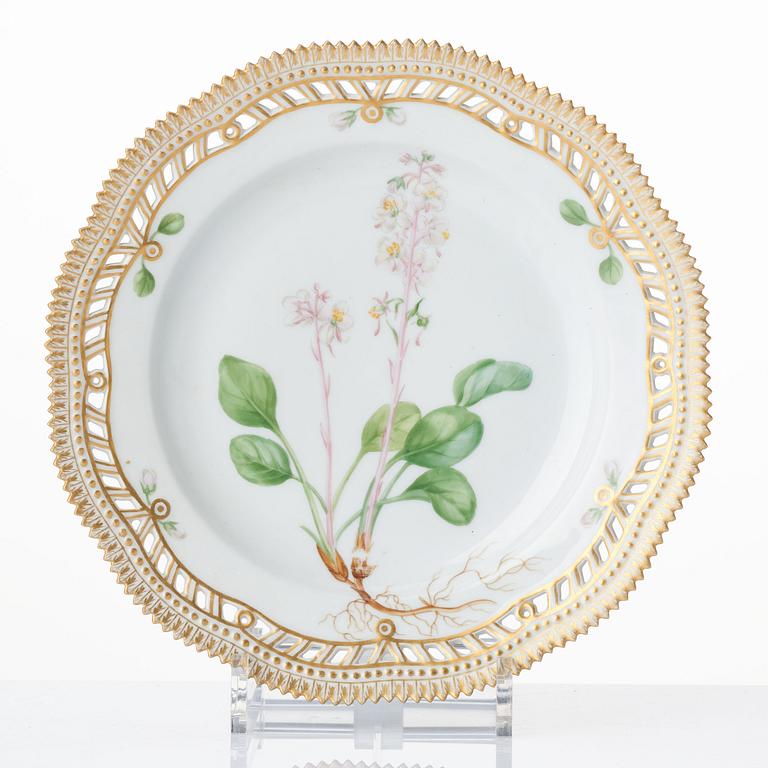 Gallerkorg med fat, porslin. Royal Copenhagen, "Flora Danica", Danmark, 1900-tal.