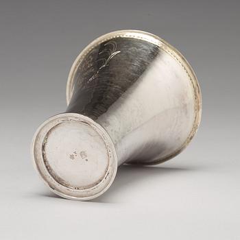 A Swedish 18th century parcel-gilt silver beaker, marks of Carl Petter Tellander, Jönköping 1775.