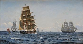 Christian Vigilius Blache, Two barques, brig etc. in Hollaenderdypet.