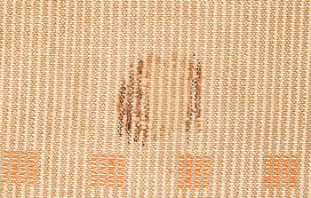 An early  Finnish long pile ryijy rug. Circa 180 x 43 cm.