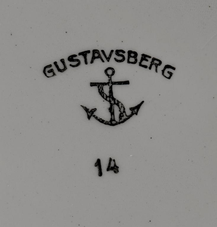 JULSERVISDELAR, 3 st, flintgods, Gustavsberg resp Göteborg. 1910-20-tal.