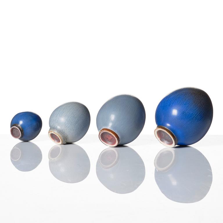 Berndt Friberg, vaser, 5 st och skålar, 2 st, Gustavsbergs studio 1962-65.