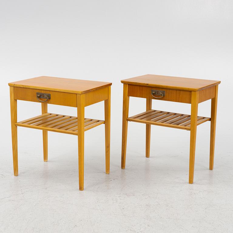 A pair of bedside tables, mid 20th Century.