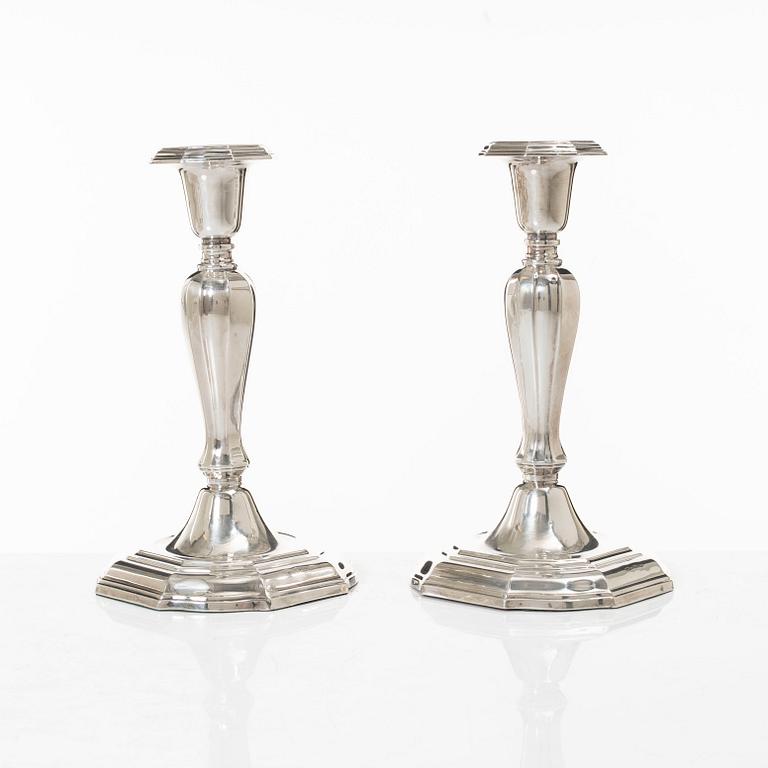Candelsticks, a pair, silver GAB, Stockholm 1962.