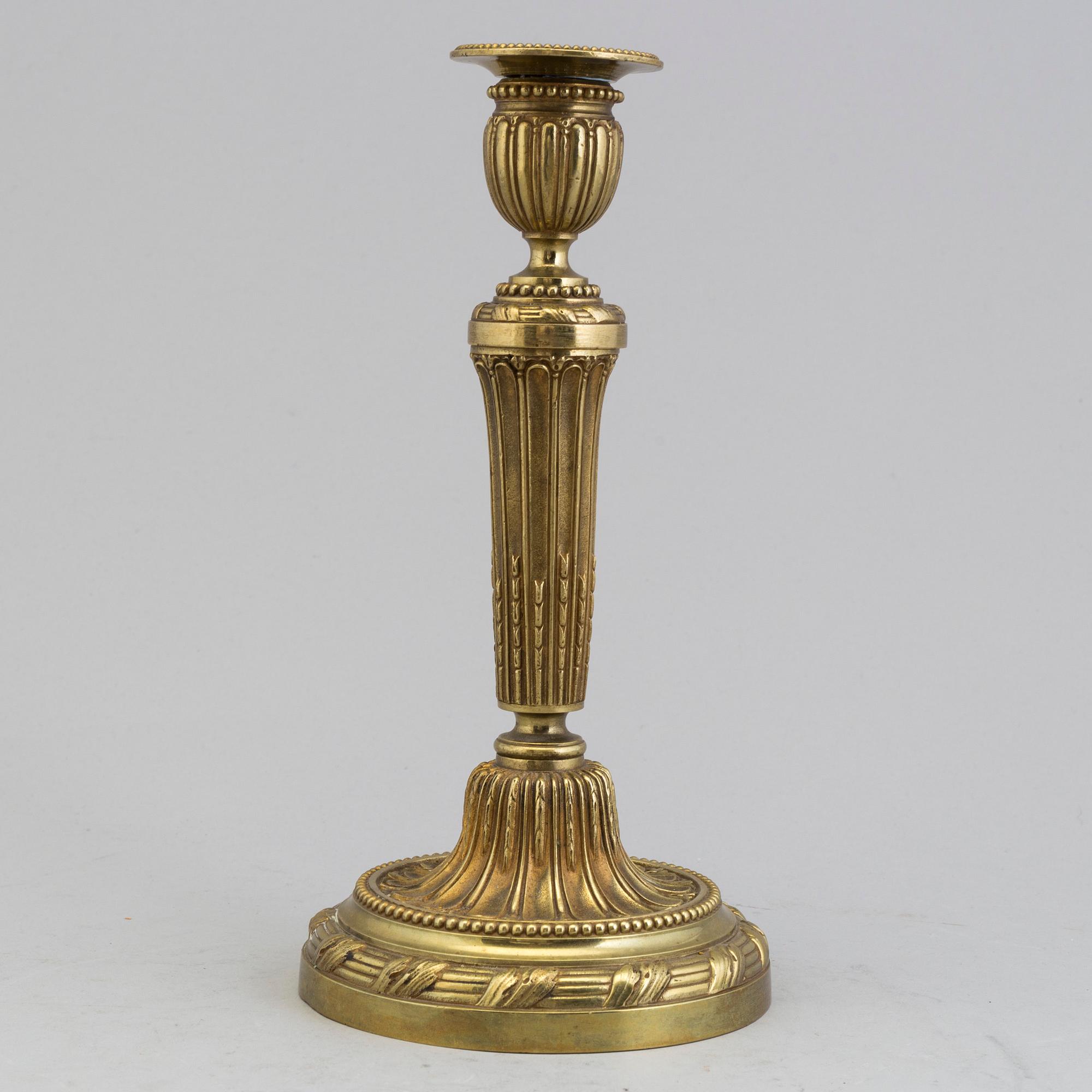 LJUSSTAKE, brons, gustaviansk stil, omkring 1900.