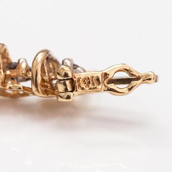 A 14K gold bracelet with light brown diamonds ca. 2.38 ct in total.