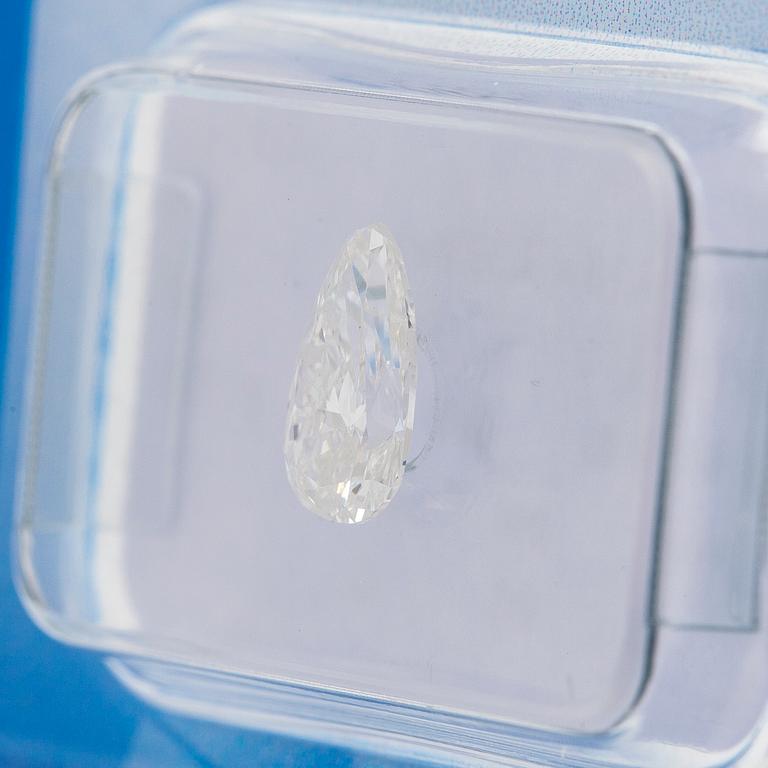 Droppslipad diamant, ca 0.97 ct, förseglad med HRD sertifikat.