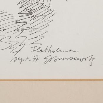 GUNNAR BRUSEWITZ, tusch, signerad och daterad -77.