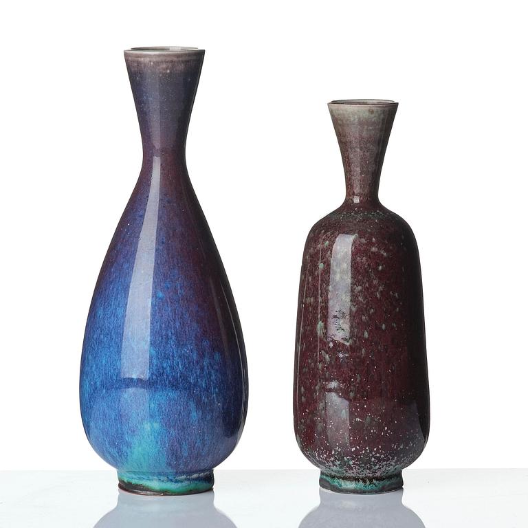 Berndt Friberg, a set of five stoneware vases and three bowls, Gustavsberg Studio 1969-76.