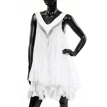 BALMAIN, a white silk dress.