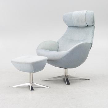 Jahn Aaamod, fåtölj med fotpall, Globe, Conform.