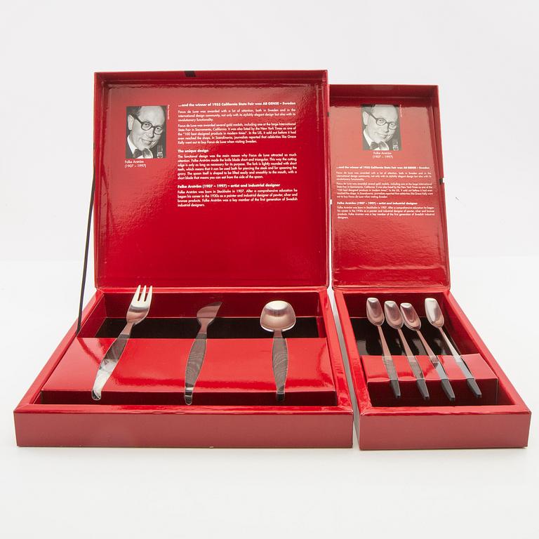 Folke Arström, cutlery set, 44 pcs "Focus/Focus de Luxe", Gense.