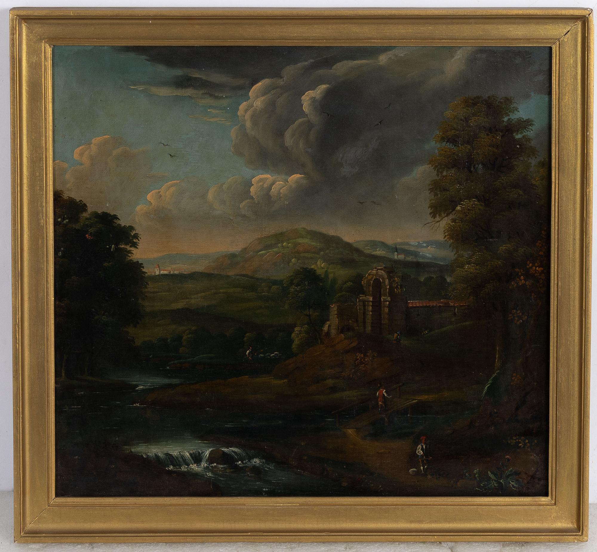 Okänd konstnär 1700-tal, Pastoralt landskap.