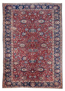 1251. SEMI-ANTIQUE TURKISH. 407,5 x 295 cm (as well as a few cm flat weave on each end).