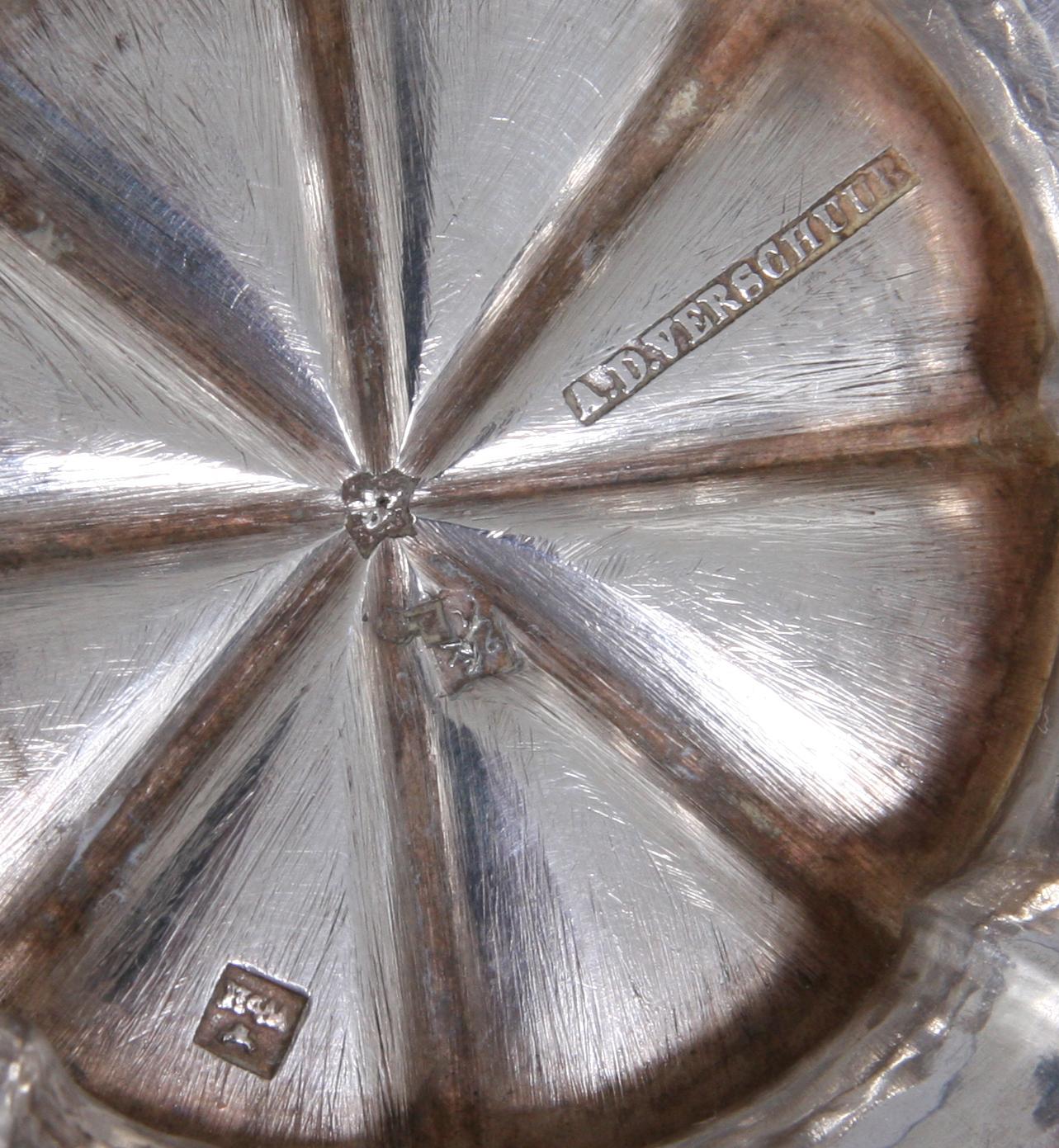 TESERVIS, 4 delar, silver, stmpl "A. D. VERSCHUUR", Holland, 1900-tal.