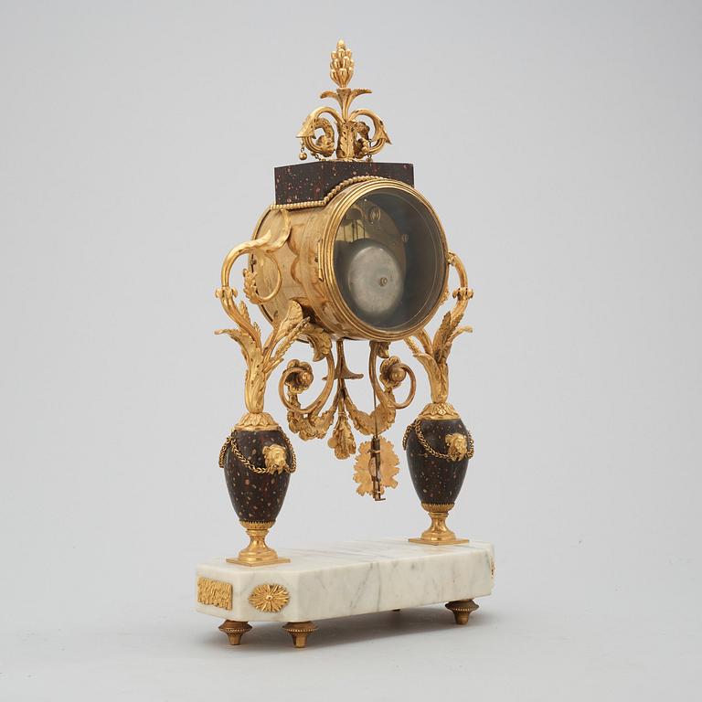 BORDSPENDYL, av Per Henrik Beurling (urmakare i Stockholm 1783-1806). Sengustaviansk.