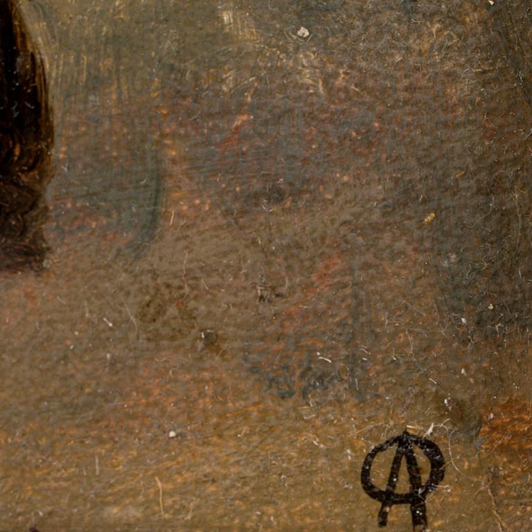 OLOF ARBORELIUS, olja på pannå, monogramsign.