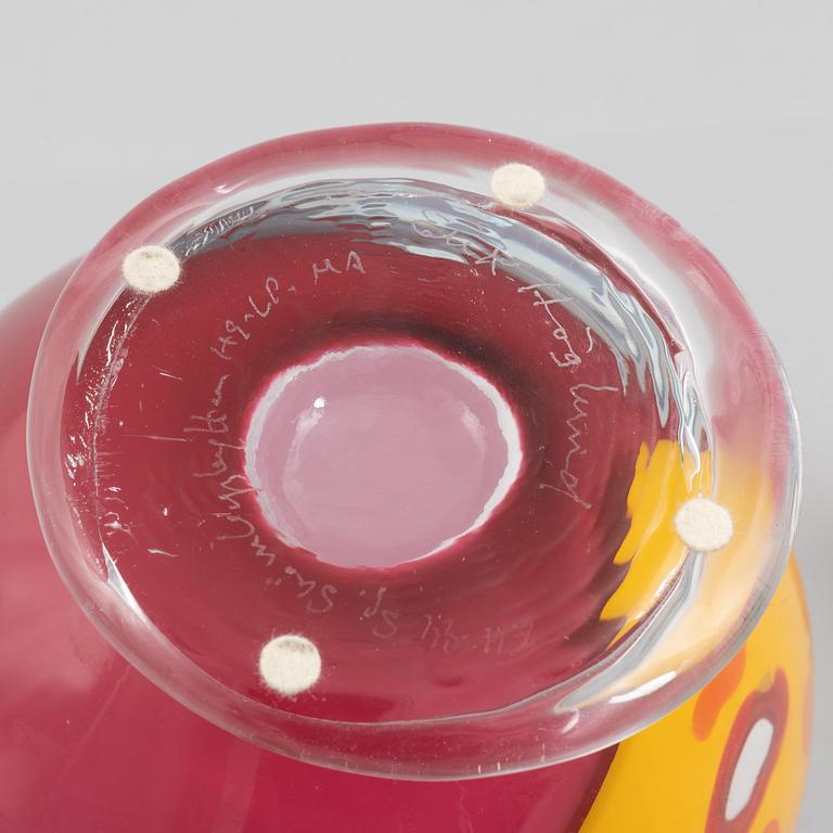Erik Höglund, glasskulpturer, 2 st, signerade Strömbergshyttan,.