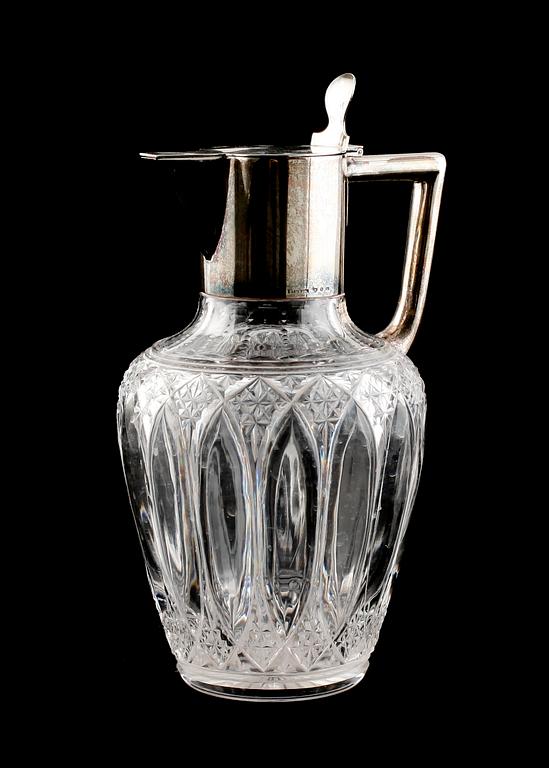 VINKANNA, silver och glas, K Andersson, Stockholm 1905.