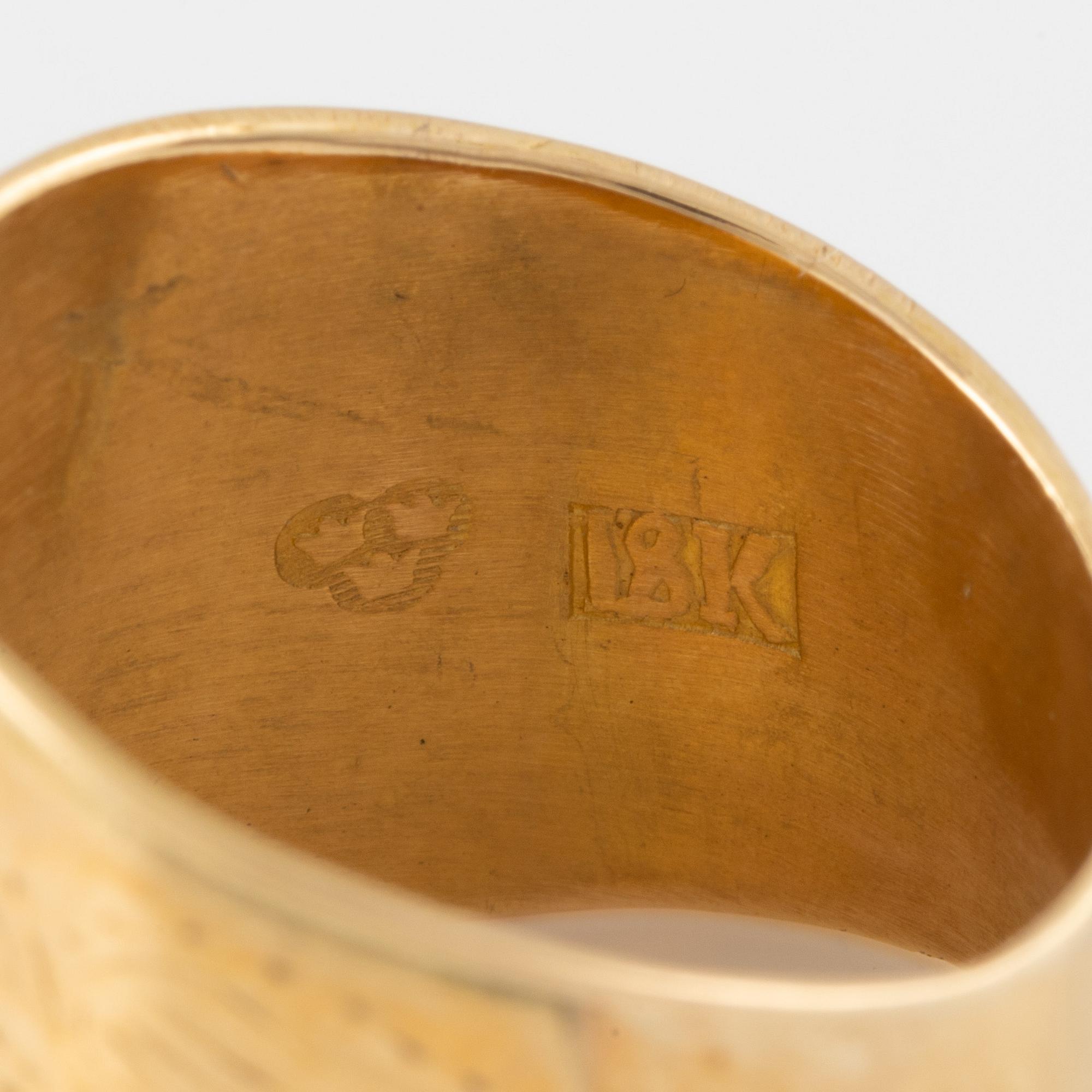 Thimble, ring, sleeve, 18K gold.