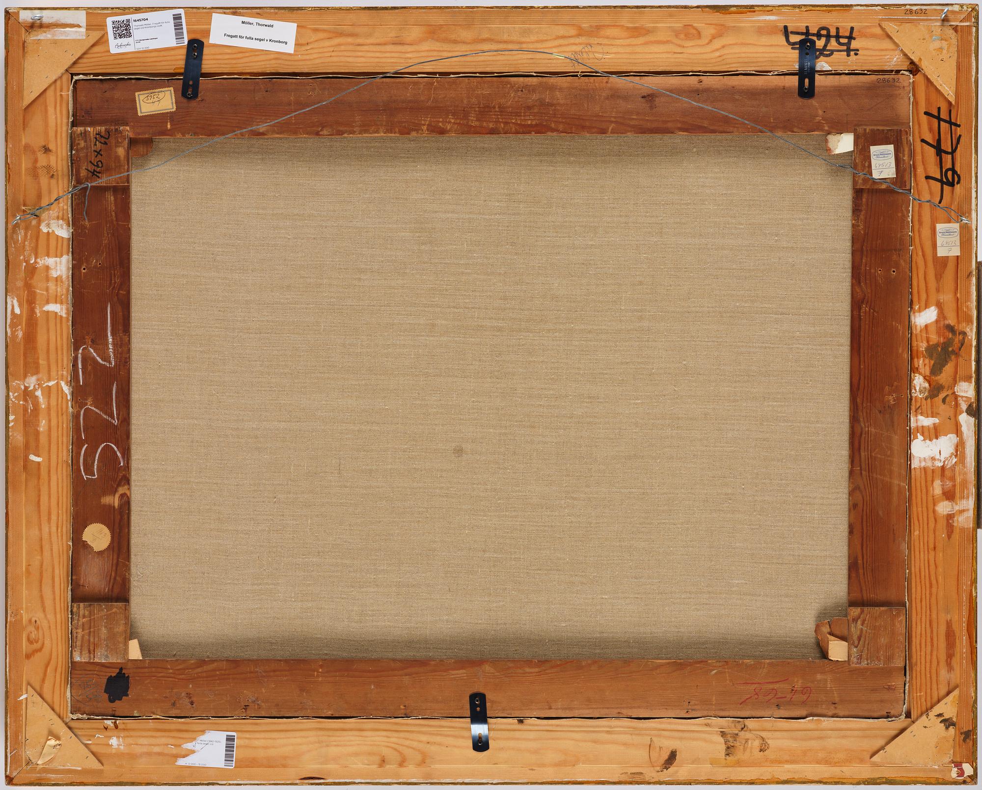 Thorvald Möller, Frigate under full sail at Kronborg Castle.