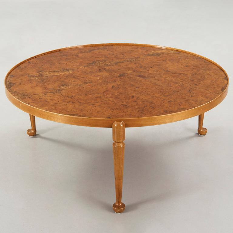 A Josef Frank burled wood top sofa table, model 2139, Svenskt Tenn Sweden probably 1950-60's.