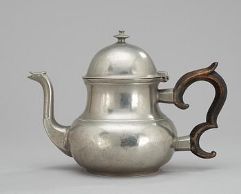 A Swedish pewter jug. Makers mark by Johan B Sundberg, Göteborg (1781-1812).