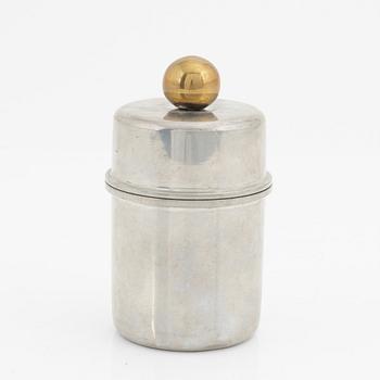 Estrid Ericson, a pewter and brass lidded jar, Svenskt Tenn, Stockholm 1968.