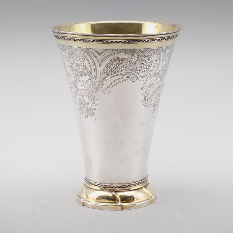 BÄGARE, silver, Jacob Lampa, Stockholm 1770. Vikt ca  453 gram.