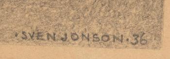 Sven Jonson, blyertsteckning signerad och daterad 36.