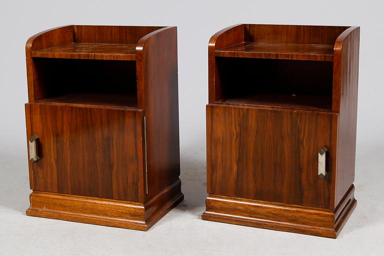 SÄNGBORD, 1 par, art déco, 1920-/1930-tal.
