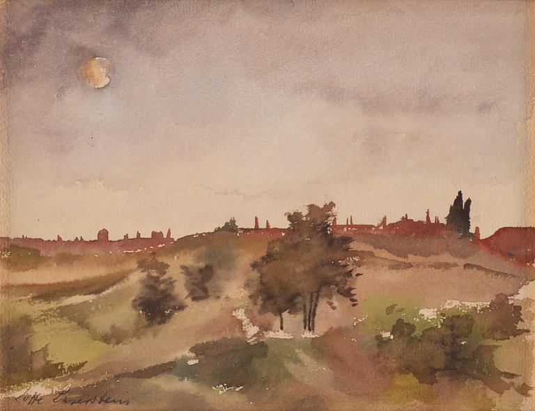 Lotte Laserstein, Landscape with city in the background.