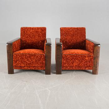 FÅTÖLJER, ett par, funkis, 1930-tal.